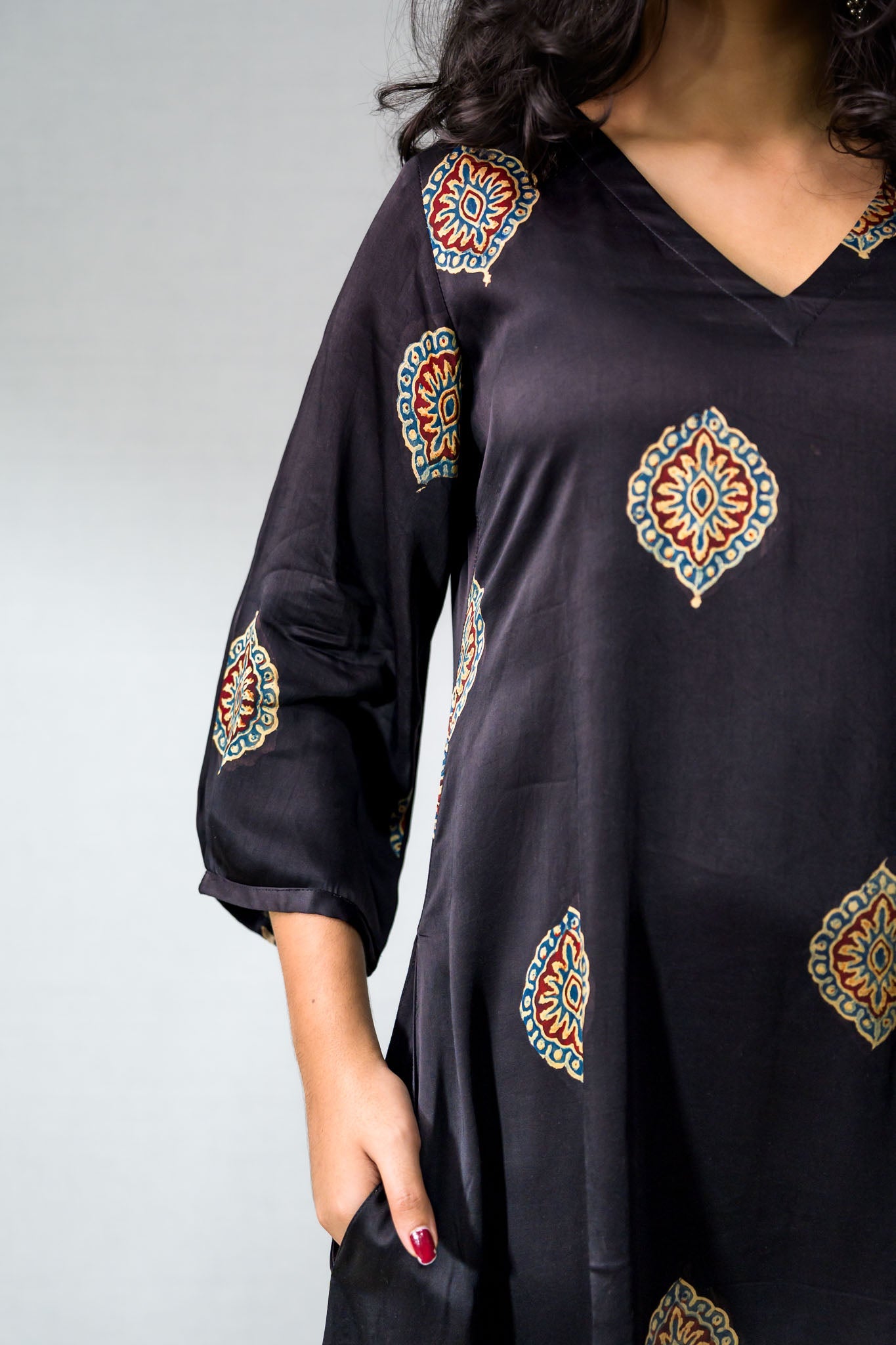 Zinaya Modal Ajrakh Dress - Lobha Deepthis