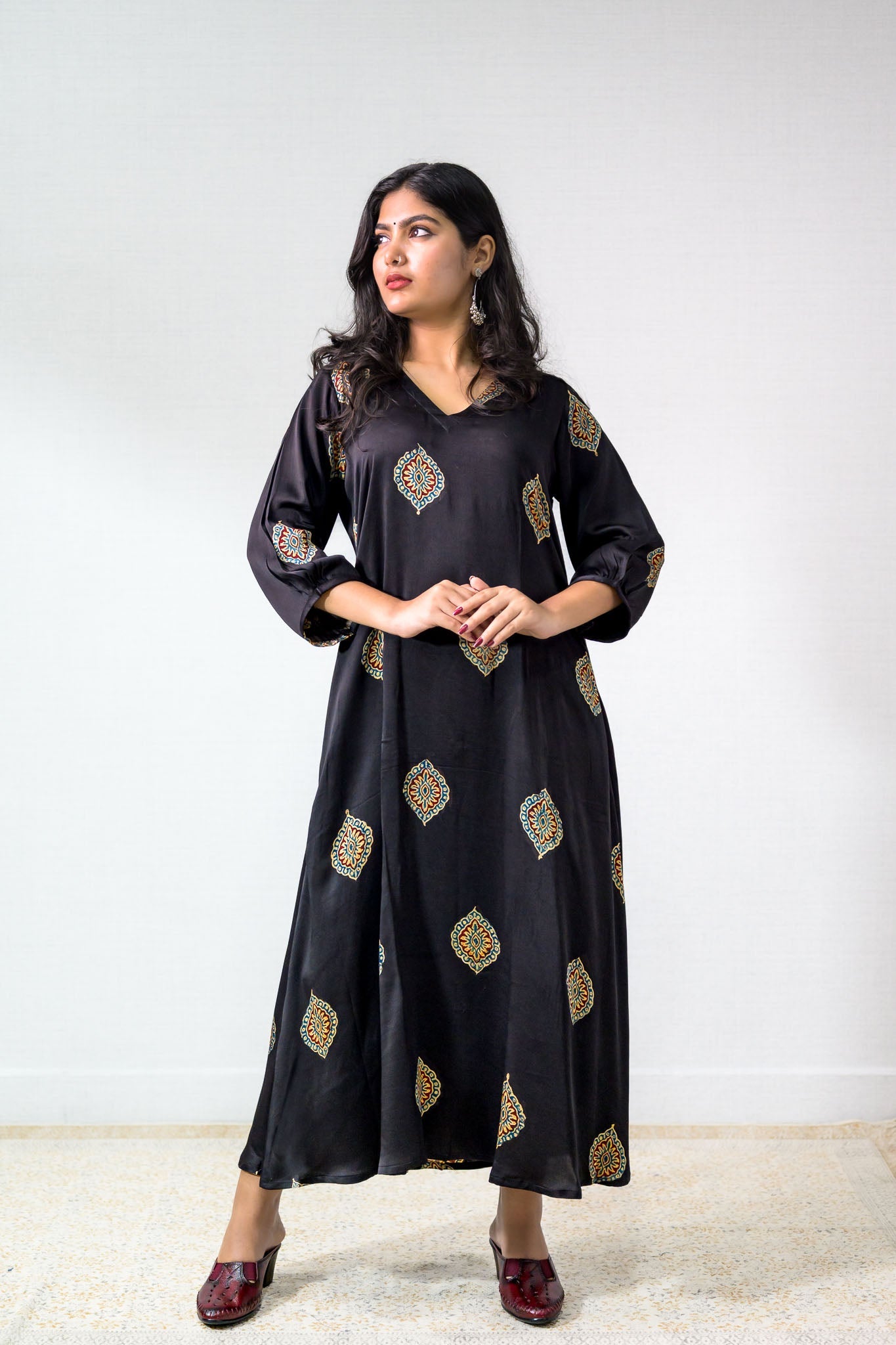 Zinaya Modal Ajrakh Dress - Lobha Deepthis