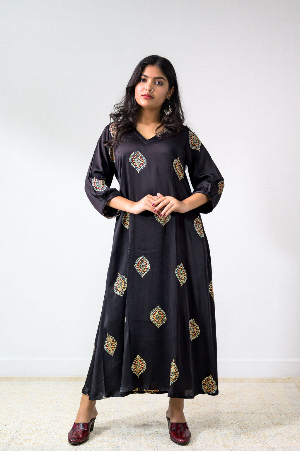 Zinaya Modal Ajrakh Dress - Lobha Deepthis