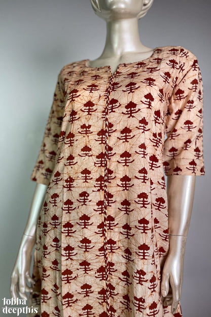 Coffee Batik Aline Co-ord Set - Lobha Deepthis