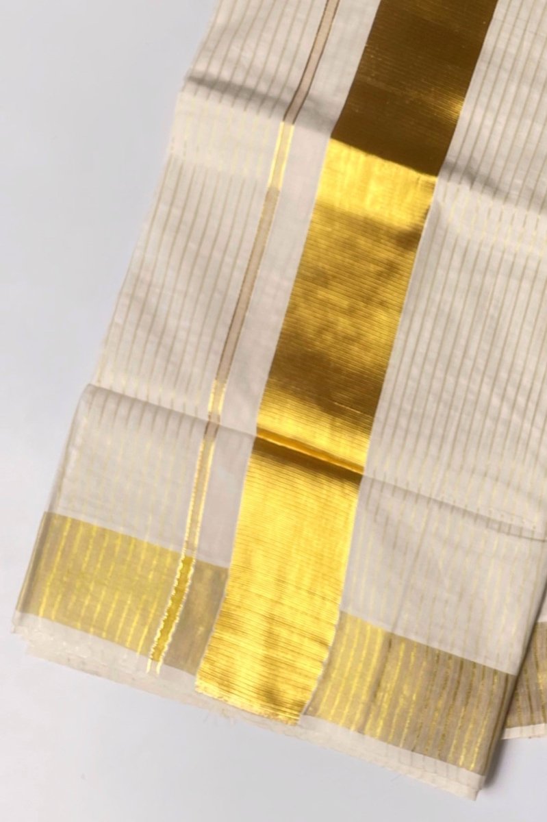 Golden Tissue Lines Set Saree - Lobha Deepthis