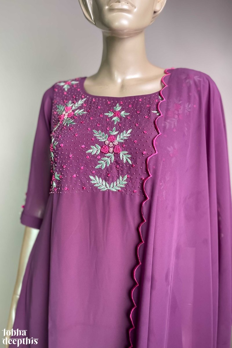 Anju Fabrics Purity Vol 1 Heavy Faux Georgette With Fancy Handwork  Readymade Festive Wear Kurti Wholesale