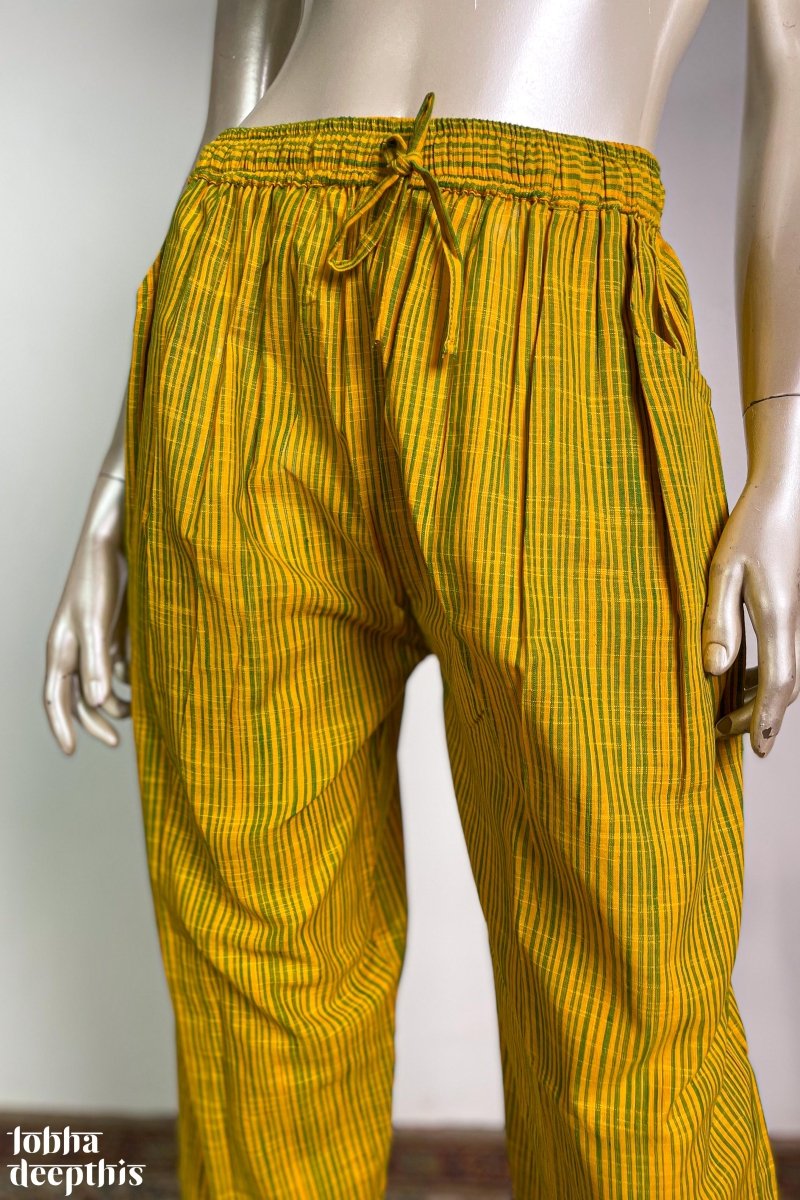 Lemon Yellow South Cotton Straight Pants- LobhaDeepthis – Lobha