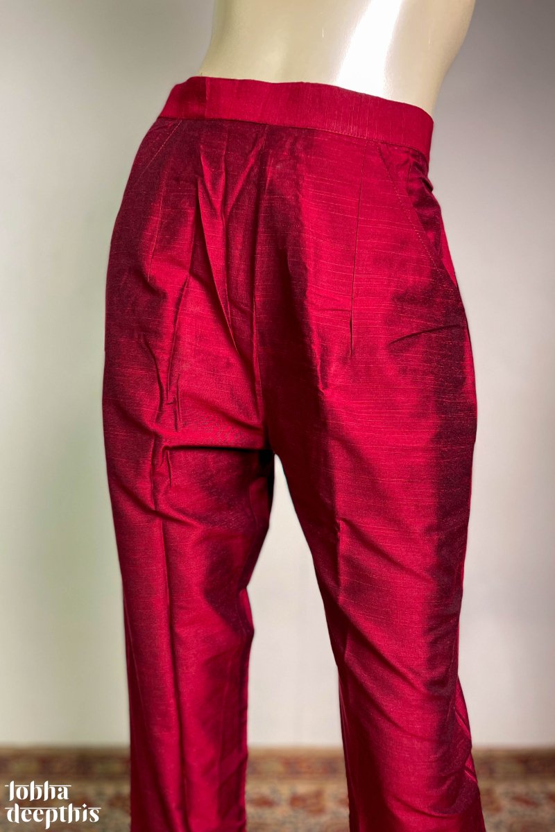 Buy VARANGA Silver Grey Silk Women's Casual Trousers | Shoppers Stop