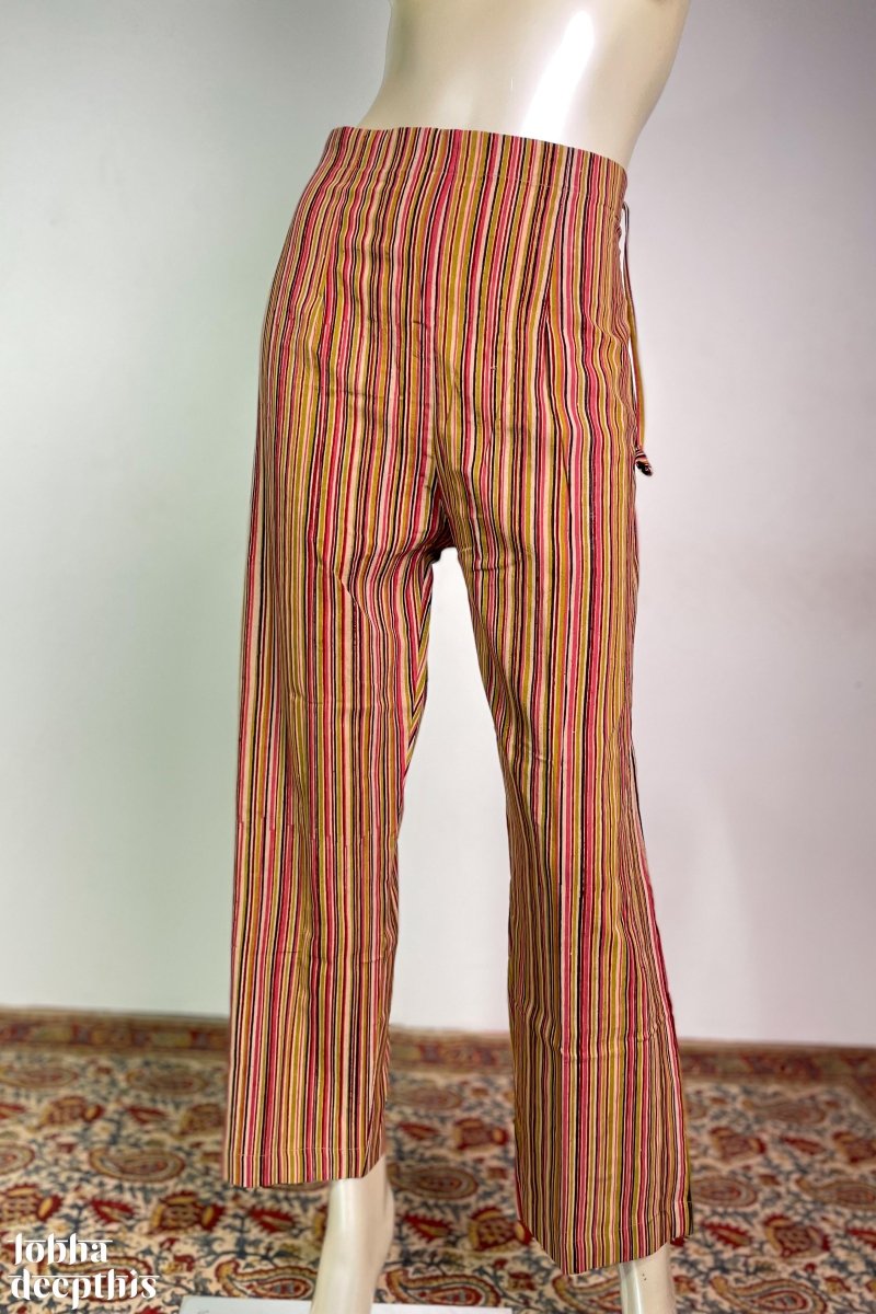 Rangmanch Women Striped Cotton Linen Black Pants - Selling Fast at  Pantaloons.com