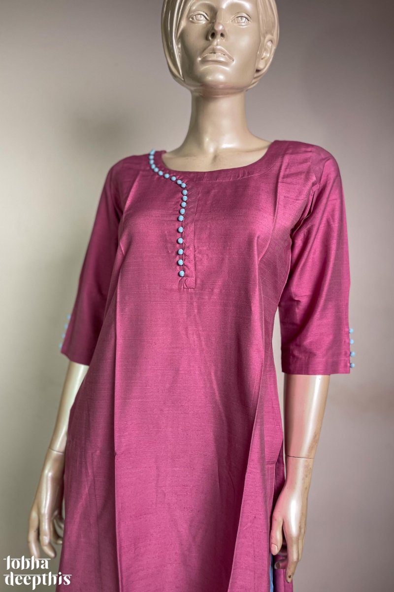 Potli button kurti outlet neck design