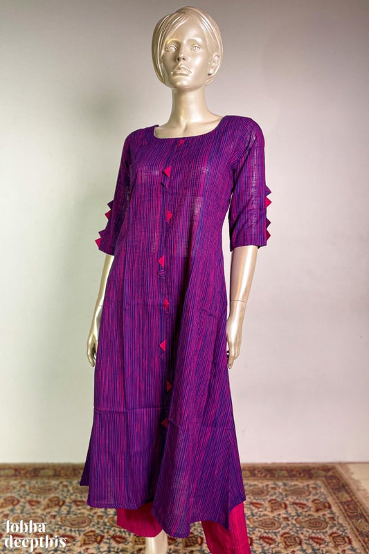 Violet South Cotton Aline Kurta - Lobha Deepthis