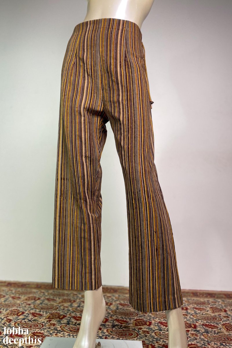 Buy Women Brown cotton slub flared high rise parallel pants Online. – Nykaa  Fashion